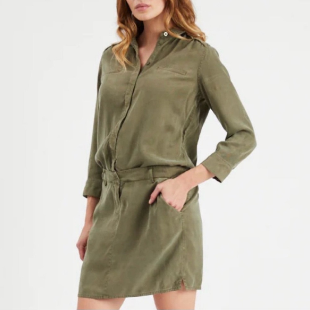 Etienne Marcel Women's Mini Shirtdress In Military Large NEW